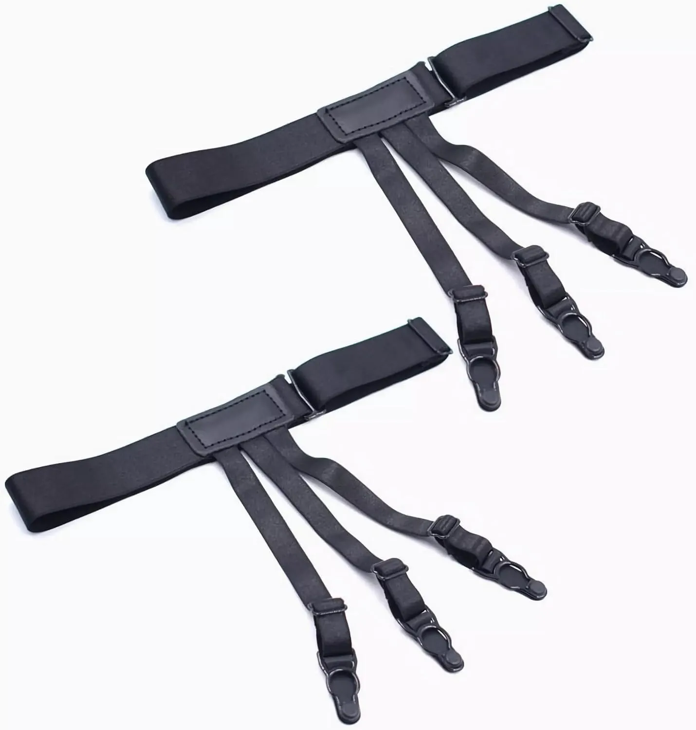 Men's and Women's Anti - Wrinkle Anti-Slip Shirt Fixing Clips with High Elastic Leg Rings for Non - Slip Suspender Stockings.