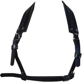 Men's Black Leather Body Chain Chest Harness Belt Shoulder Straps Adjustable Buckle Straps Costume Party Carnival