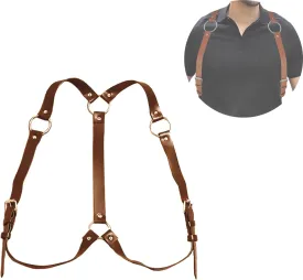 Mens Body Chest Belt Harness PU Leather Supporters Adjustable Shoulder Strap Sexy Party Cosplay Costume
