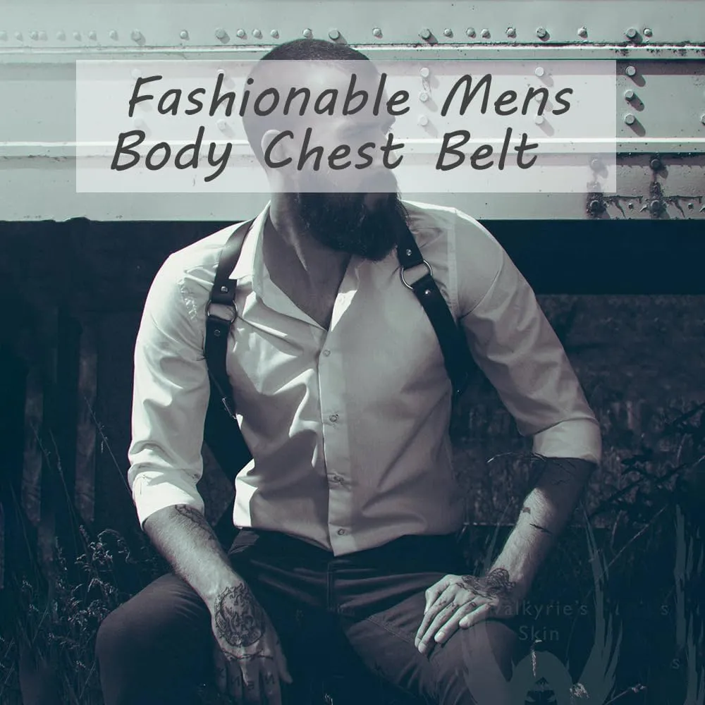 Mens Body Chest Belt Harness PU Leather Supporters Adjustable Shoulder Strap Sexy Party Cosplay Costume