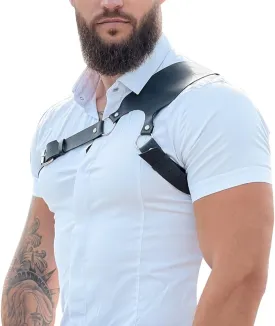 Men's Leather Chest Harness Body Chain Adjustable Gothic Vest Shoulder Armors Strap Steampunk Belt Rave Clubwear Costume