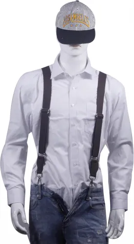 Mens Suspenders Swivel Hooks X Back Susspenders with 2 Heavy Duty Braces Belt Snaps Loops