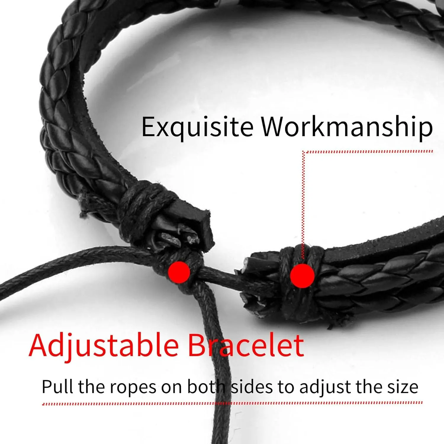 MILAKOO 6Pcs Punk Leather Bracelets for Women Men Braided PU Wristband Skull Skeleton Accessories