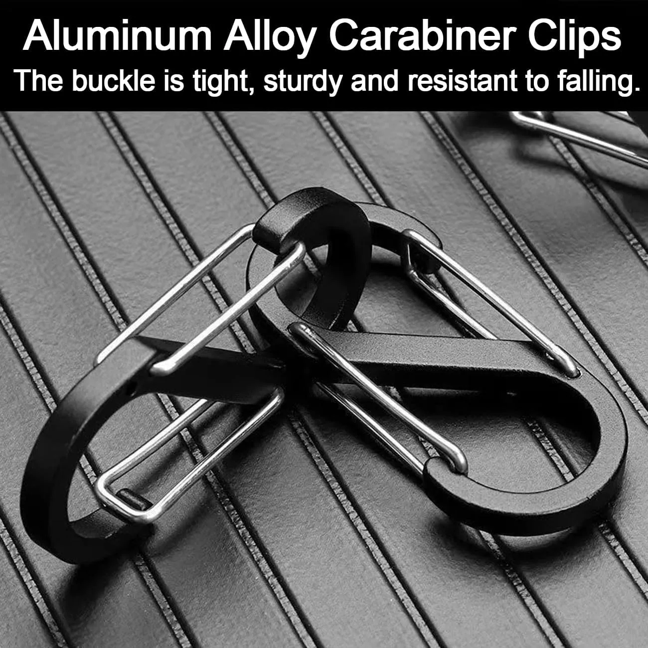Multi-Use Carabiner Clips, Lightweight Locking Carabiner Clip, S-Type Spring Snap Keychain Hook