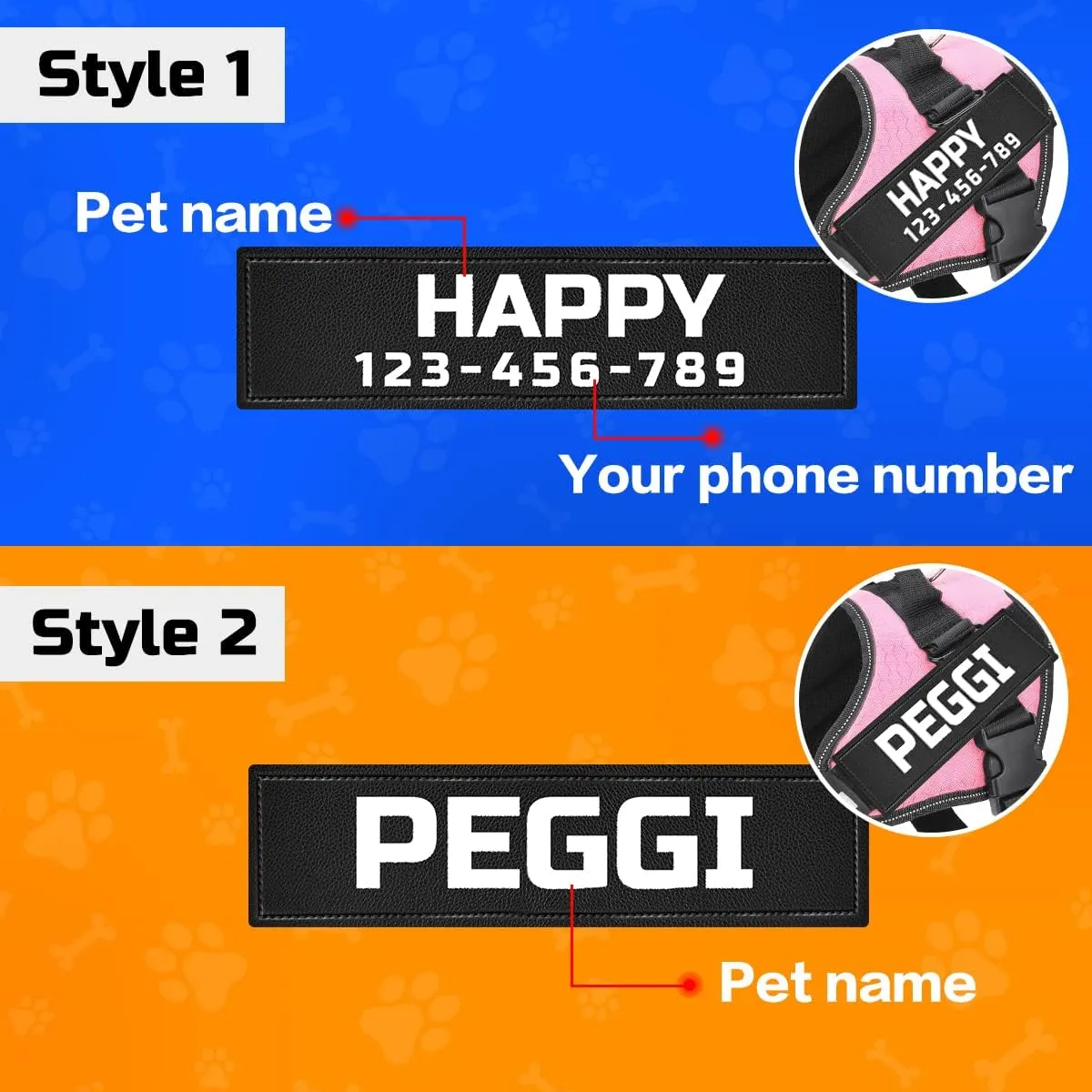 MUMUPET Custom No Pull Dog Harness with Name and Phone Number, Heavy Duty Personalized Pet Vest, 3M Reflective Breathable & Easy Adjust Pet Halters No More Tugging, Pulling, or Choking