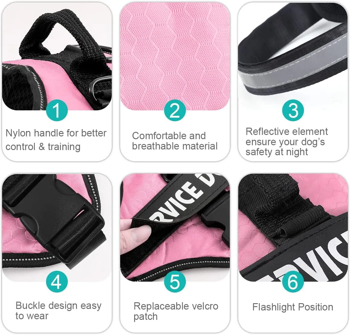 MUMUPET Custom No Pull Dog Harness with Name and Phone Number, Heavy Duty Personalized Pet Vest, 3M Reflective Breathable & Easy Adjust Pet Halters No More Tugging, Pulling, or Choking