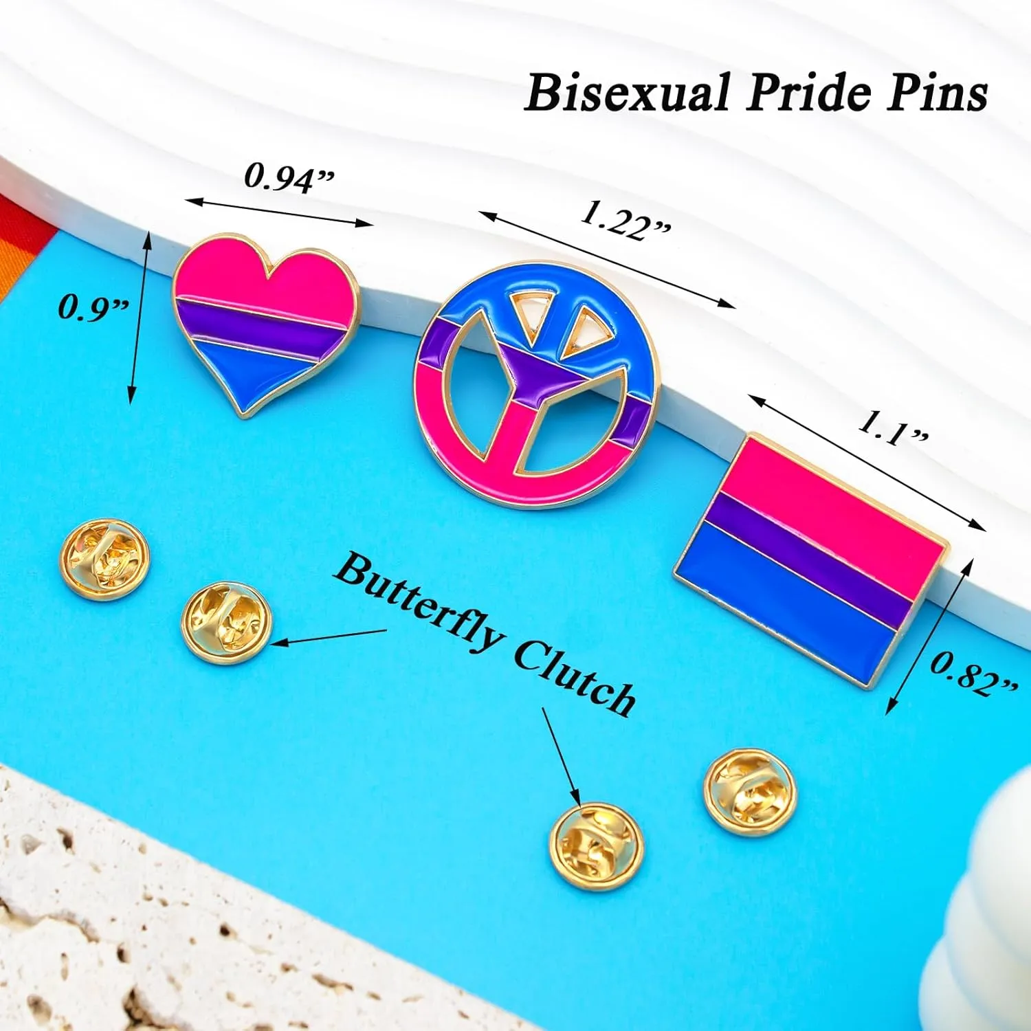 Nanafast 3Pcs LGBTQ Pride Pins - Rainbow Heart Lapel Pin Brooch Badge for Pride Month Parades and Events - Accessories for Clothes, Bags and Hats