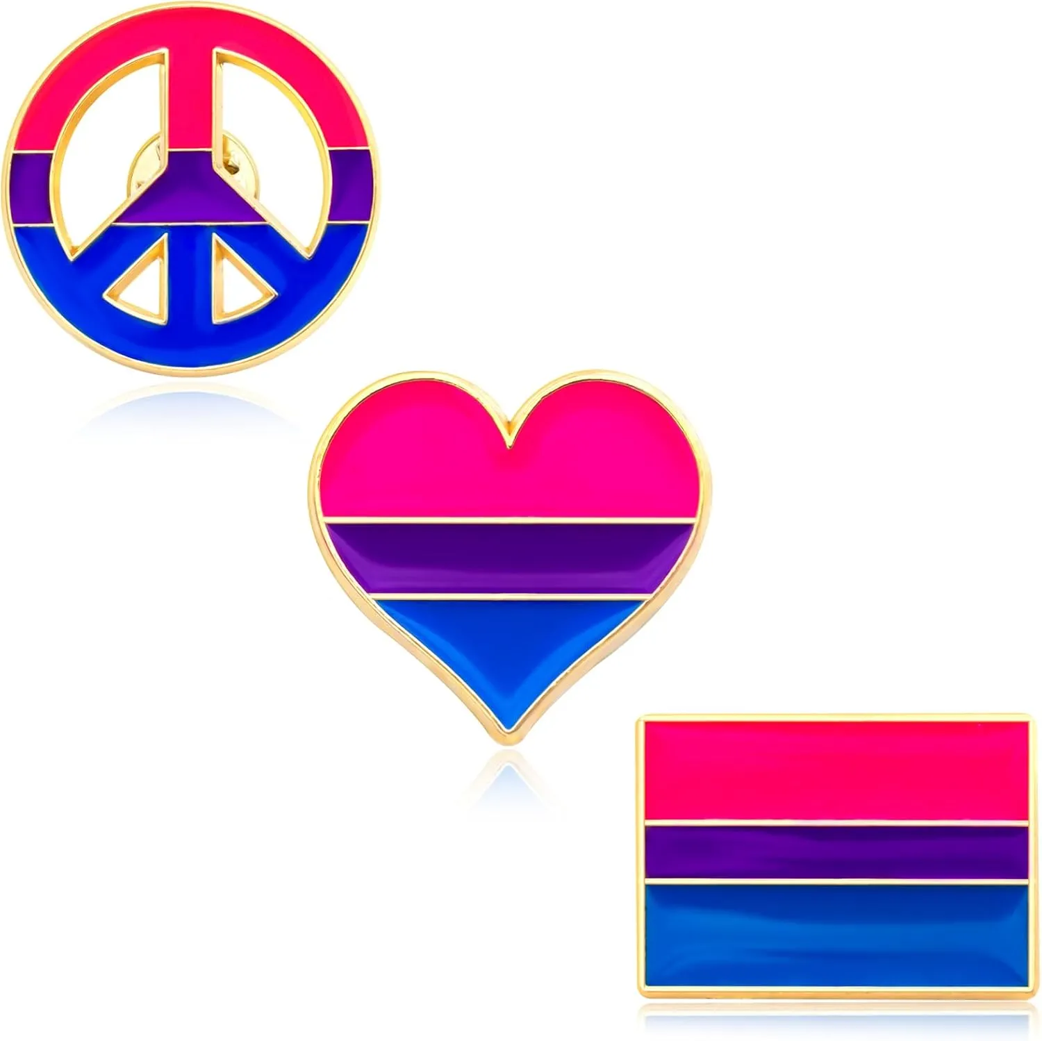 Nanafast 3Pcs LGBTQ Pride Pins - Rainbow Heart Lapel Pin Brooch Badge for Pride Month Parades and Events - Accessories for Clothes, Bags and Hats