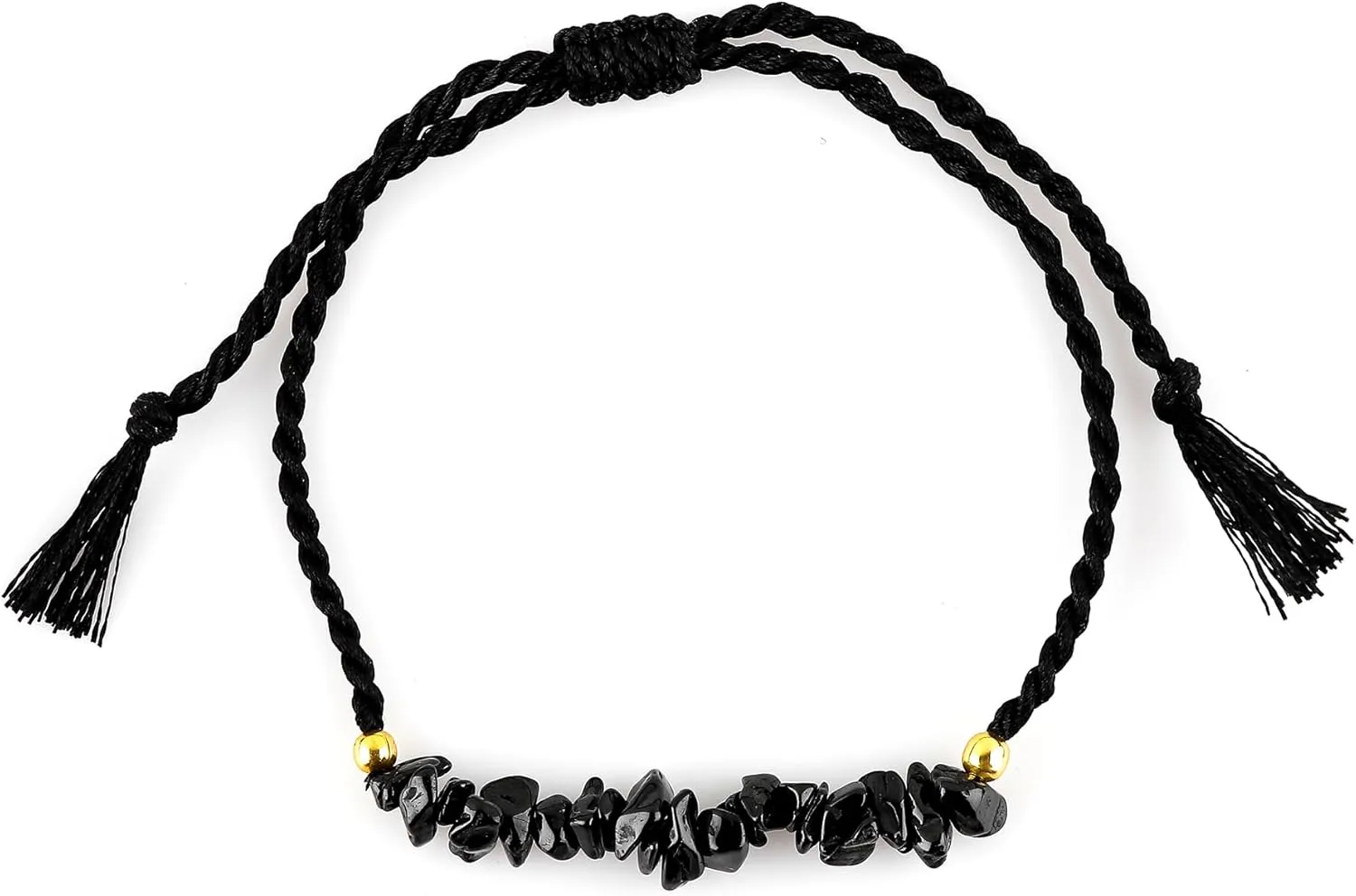 Natural Chips Braided Bracelet, Healing, Birthday, Gift for Her, Resizable Hand Braid Rope Thread Protection Bracelet for Men Women, Gemstone Jewelry 7 inch Christmas Gifts
