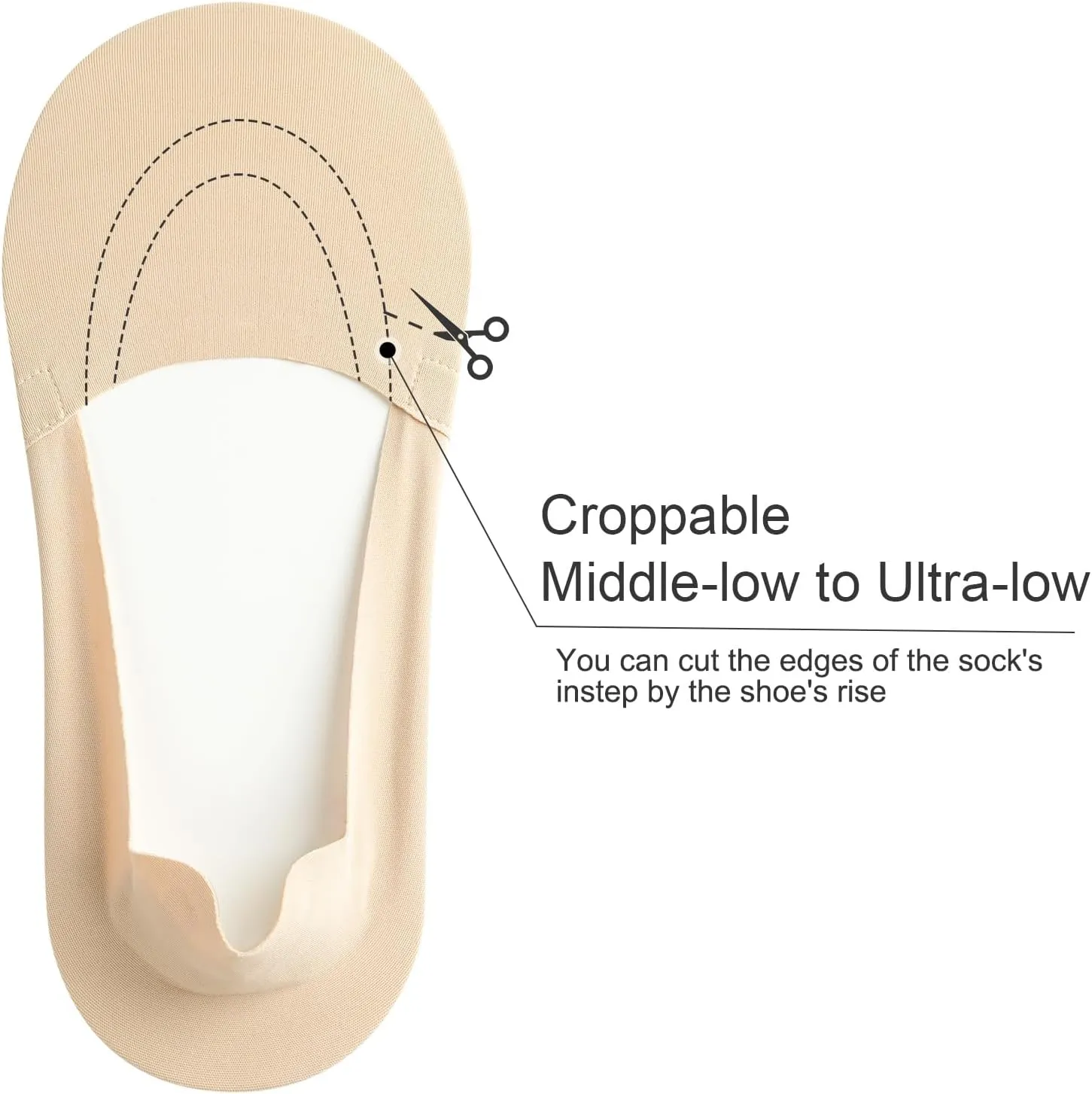 No Show Socks Womens Nylon Non Slip Low Cut Invisible Liner Footies Thin Silk Socks for Flats Loafers Lightweight 6 Pairs