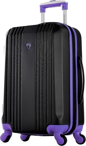Olympia USA Apache II 21 Inch Expandable Rolling Carry On Lightweight Hardside Double 4 Wheel Spinner Luggage Suitcase with Locking System and Hidden Laptop Compartment, Black/Purple Olympia USA Apache II 21 Inch Expandable Rolling Carry On Lightweight Hardside Double 4 Wheel Spinner Luggage Suitcase with Locking System and Hidden Laptop Compartment, Black/Purple