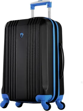 Olympia USA Apache II 22 Inch Expandable Rolling Carry On Lightweight Hardside Double 4 Wheel Spinner Luggage Suitcase with Locking System and Hidden Laptop Compartment, Black/Blue Olympia USA Apache II 22 Inch Expandable Rolling Carry On Lightweight Hardside Double 4 Wheel Spinner Luggage Suitcase with Locking System and Hidden Laptop Compartment, Black/Blue