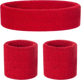 ONUPGO Kids Sweatbands Toddler Headband Wristband Set - Athletic Cotton Baby Sweat Band for Kids Youth Baby (1 Headband   2 Wristbands)