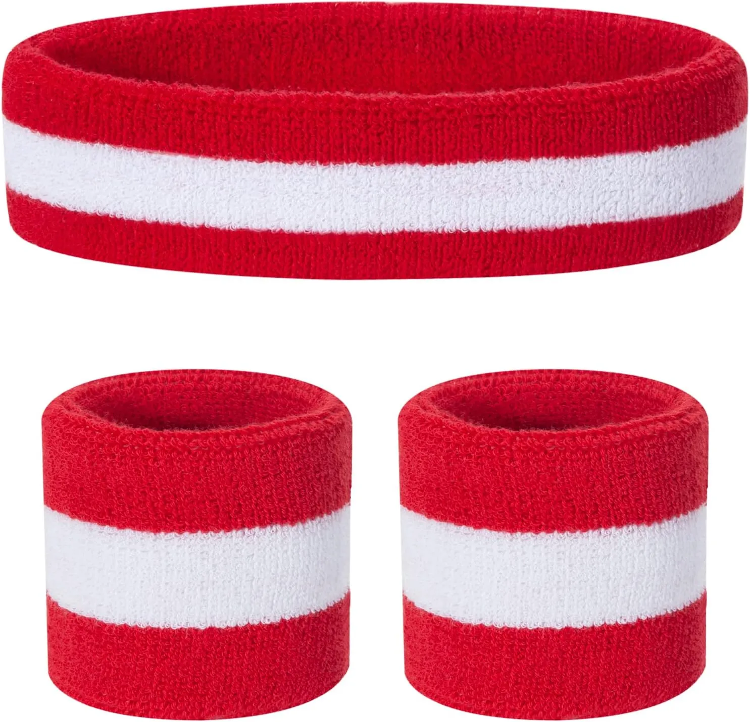 ONUPGO Kids Sweatbands Toddler Headband Wristband Set - Athletic Cotton Baby Sweat Band for Kids Youth Baby (1 Headband   2 Wristbands)