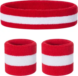 ONUPGO Kids Sweatbands Toddler Headband Wristband Set - Athletic Cotton Baby Sweat Band for Kids Youth Baby (1 Headband   2 Wristbands)
