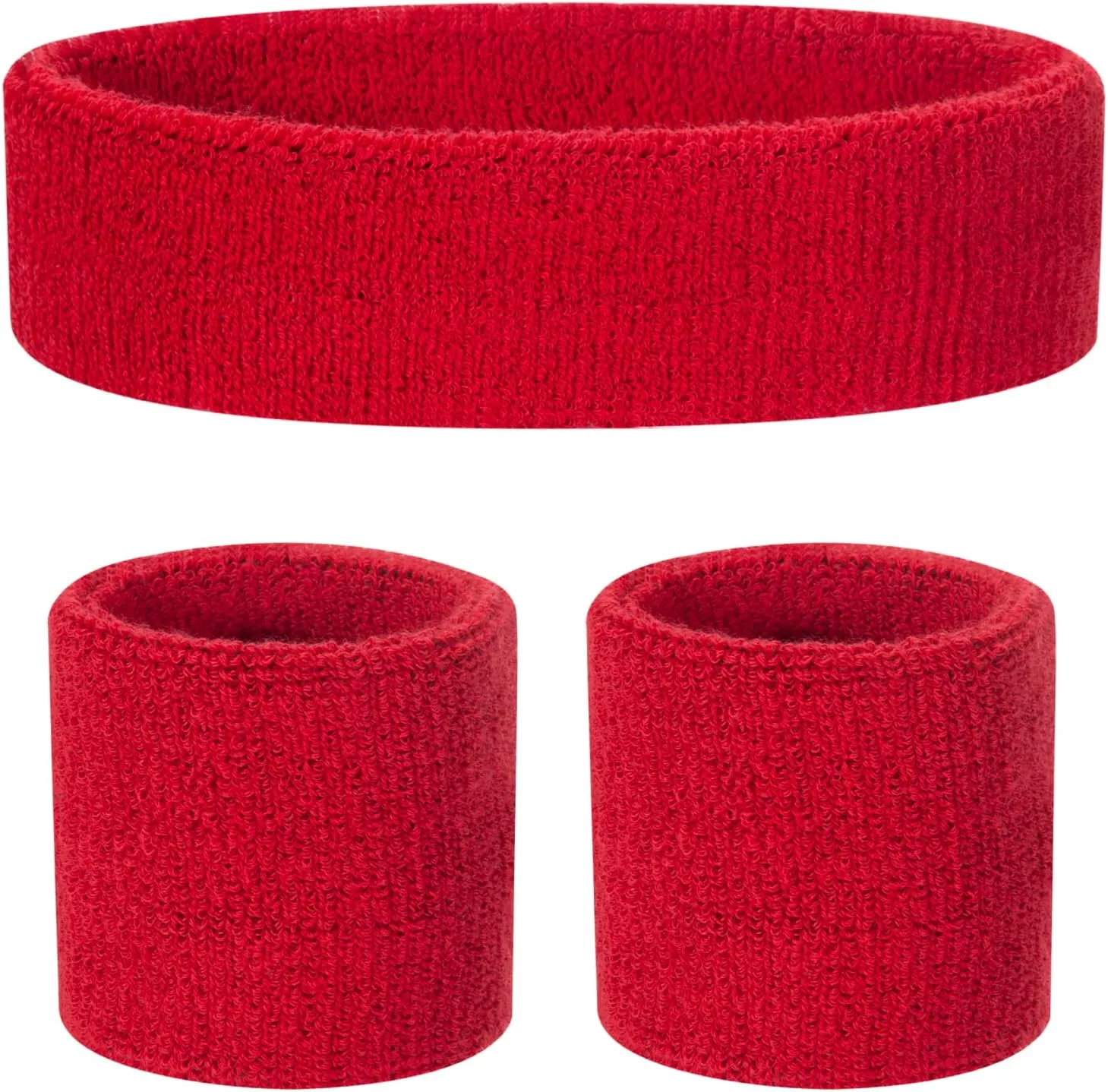 ONUPGO Kids Sweatbands Toddler Headband Wristband Set - Athletic Cotton Baby Sweat Band for Kids Youth Baby (1 Headband   2 Wristbands)
