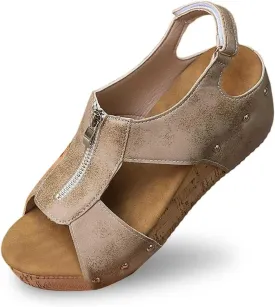 Orthopedic Wedge Sandals for Women Arch Support Platform Wedge Sandals Boho Comfortable Casual Strappy Slip on Shoes Dressy Flat Open Toe Ankle Strap Espadrilles Summer Beach Sandal