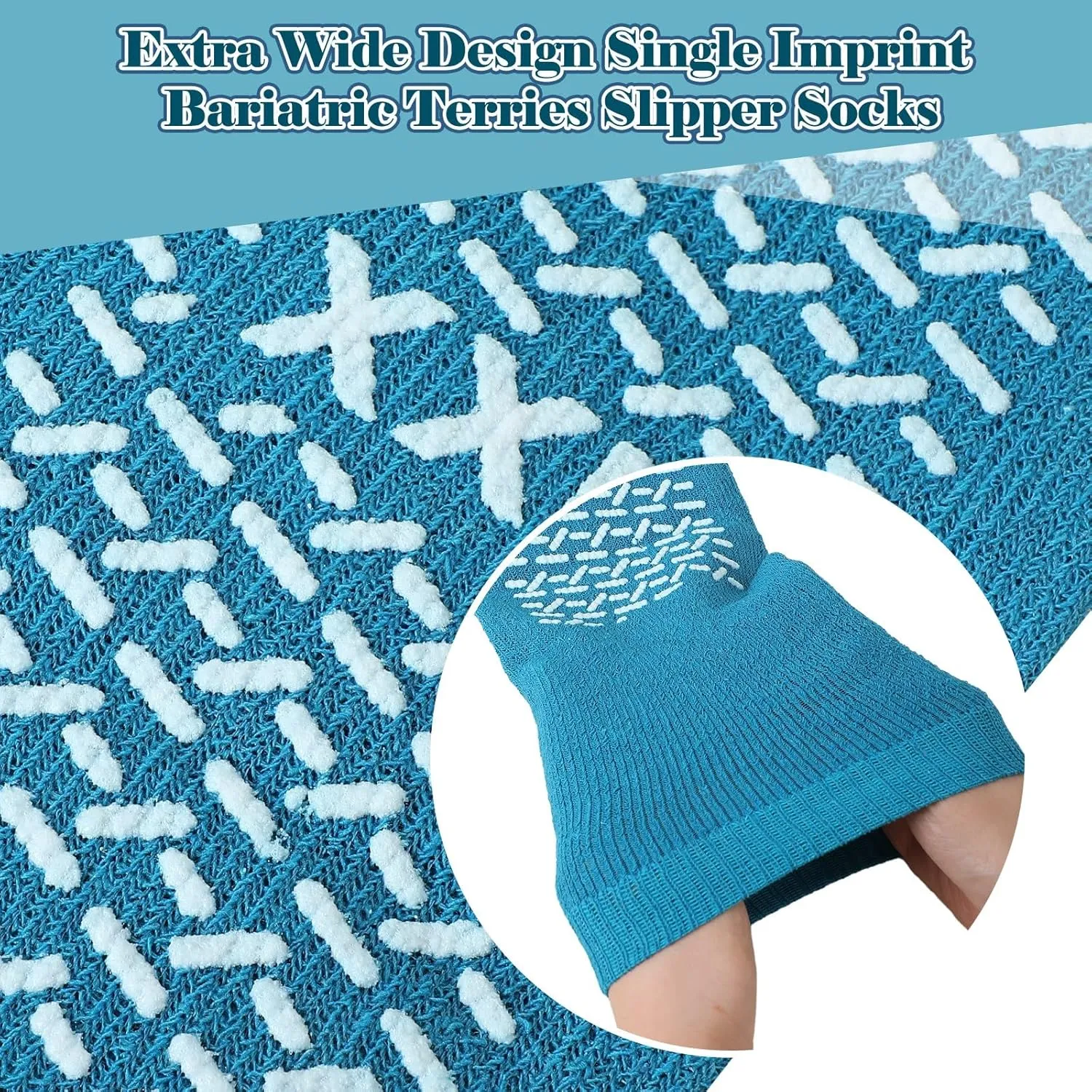 Panitay 6 Pairs XX Large Slipper Socks Terry Ring Non Slip Gripper Socks for Adults Home Hospital