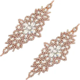 Pardecor Crystal Belt Wedding Rhinestone Applique Glitter Dress Belts Beaded Bridal Sash Wedding Belt Bridal Belt