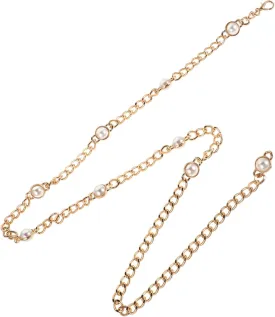 Pearl Waist Chain Belt for Women Adjustable Chain Jewelry Elegant Minimalist Design for Parties Weddings and Dates Versatile Waistband with Pearl Embellishments