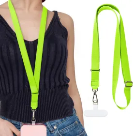 Phone Lanyard - 1 Pack with Adjustable Neck Straps, 1 Phone Clips; Anti-Theft Crossbody Lanyard(Green