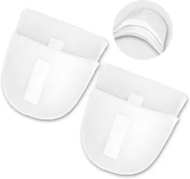 Ptwola 2 Pairs Set-in Shoulder Pad Thickness 1.5cm Reusable Breathable Sponge Pad Anti Slip Detachable Enhancer Sewing Supplies Accessories for Women Men High Low Sloping Shoulder Suit Clothes (White)