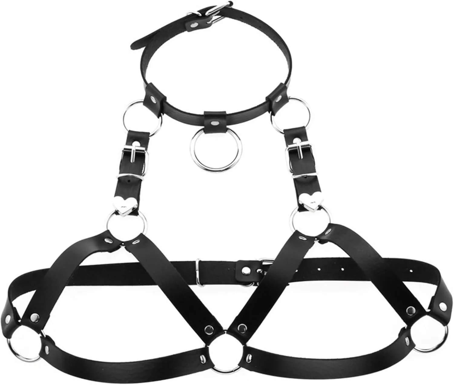 Punk Waist Belt Leather Harness Body Bondage Chest Straps Black Rivet Top Chest Straps BDSM Gothic Lingerie