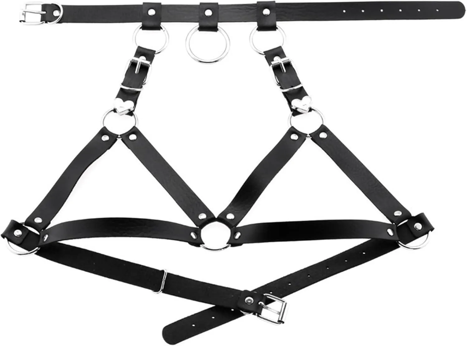 Punk Waist Belt Leather Harness Body Bondage Chest Straps Black Rivet Top Chest Straps BDSM Gothic Lingerie