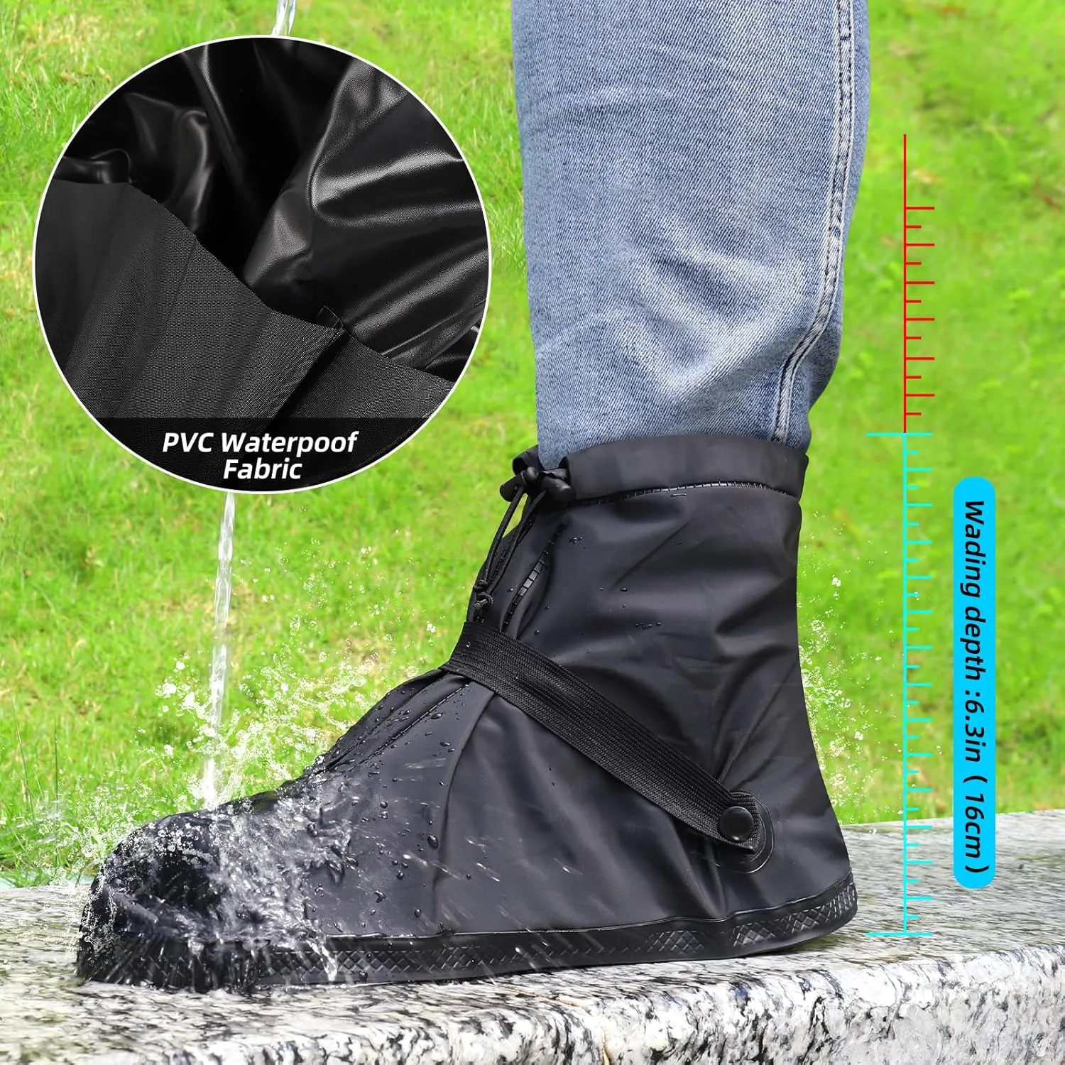 Rain Overshoes Waterproof Shoes Boots Covers Footies Mudsavers Feet Gaiters Men Women for Rain Snow Mud Sand Dust