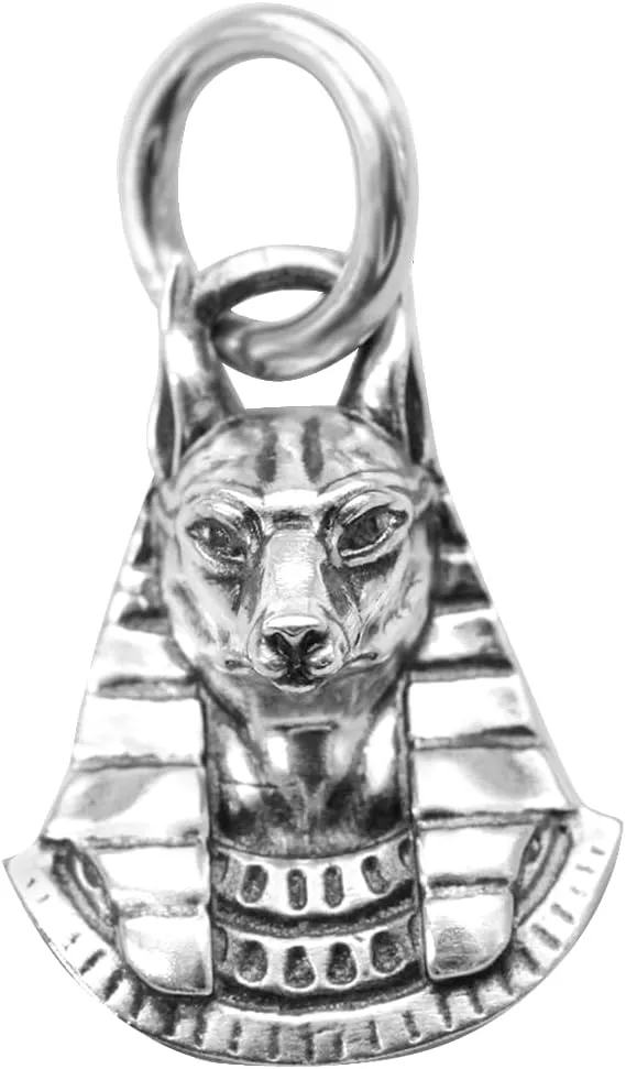 Real 925 Sterling Silver Egyptian Anubis God Pendant Hermanubis Anpu Charm God Conductor Of Souls For Necklaces