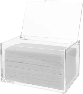 rejomiik Thick Acrylic Dryer Sheet Holder Clear Container for Laundry Room Organize and Storage, Dispenser for Dryer Sheets, Fabric Softener, Large