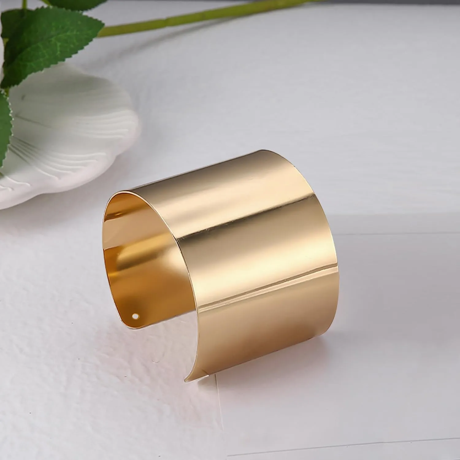 RIOSO 2 Pcs Cuff Bangle Bracelet for Women Open Wide Wire Bracelets Adjustable Gold Wrist Cuff Wrap Bracelet