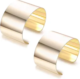 RIOSO 2 Pcs Cuff Bangle Bracelet for Women Open Wide Wire Bracelets Adjustable Gold Wrist Cuff Wrap Bracelet