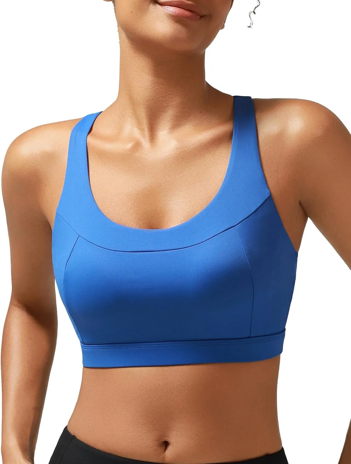 RUNNING GIRL Sports Bras for Women High Support,Racerback Molded Cup Sports Bra with Sewn in Pads