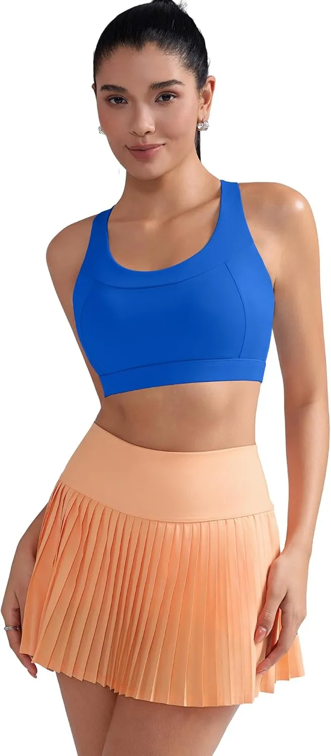 RUNNING GIRL Sports Bras for Women High Support,Racerback Molded Cup Sports Bra with Sewn in Pads