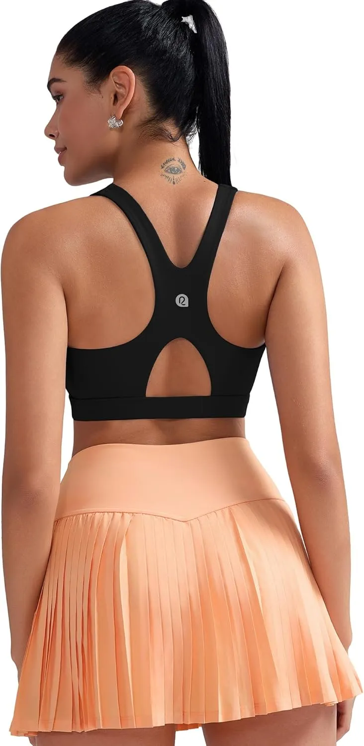 RUNNING GIRL Sports Bras for Women High Support,Racerback Molded Cup Sports Bra with Sewn in Pads