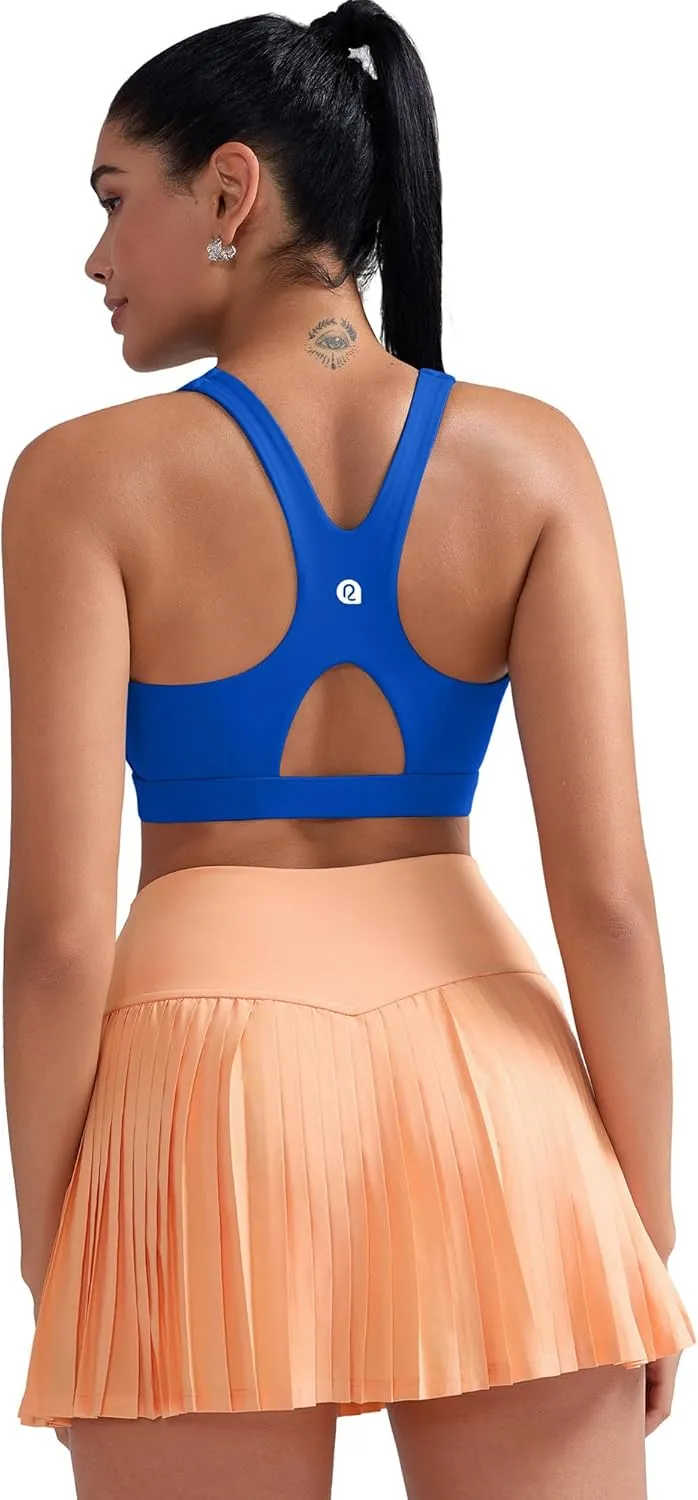 RUNNING GIRL Sports Bras for Women High Support,Racerback Molded Cup Sports Bra with Sewn in Pads