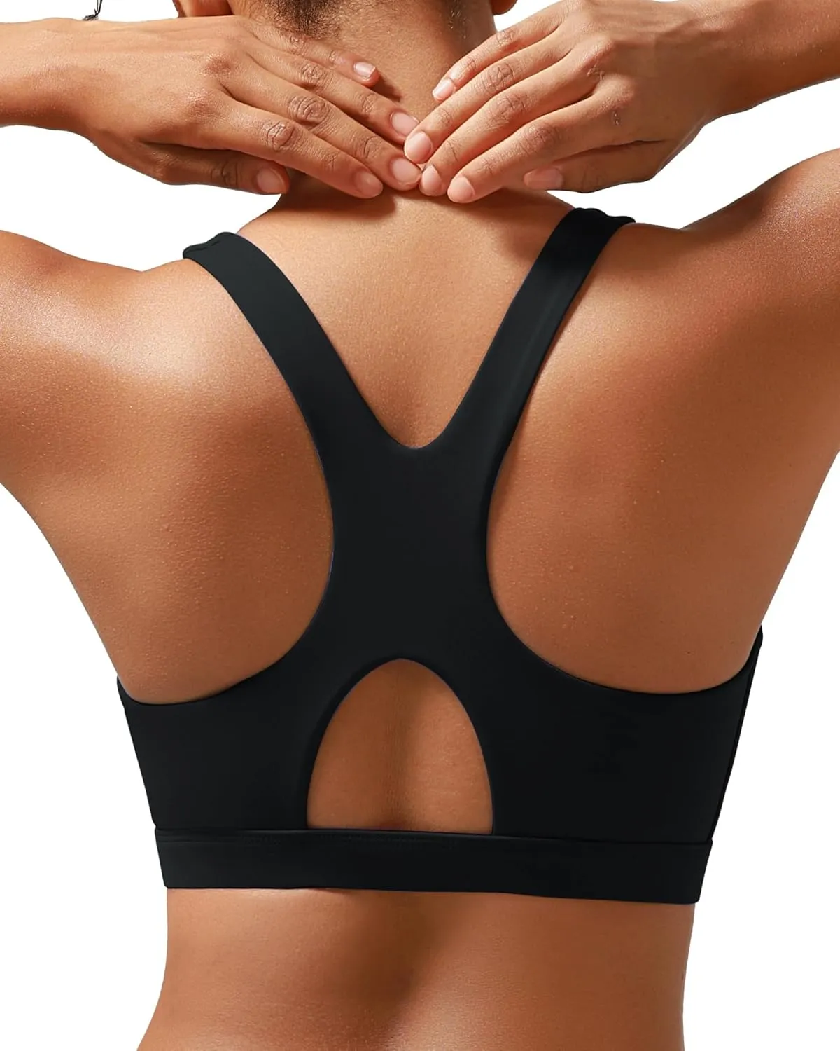 RUNNING GIRL Sports Bras for Women High Support,Racerback Molded Cup Sports Bra with Sewn in Pads