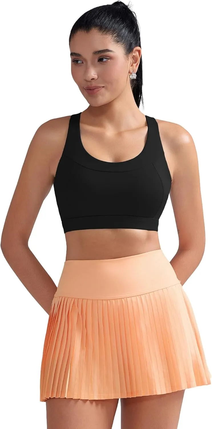 RUNNING GIRL Sports Bras for Women High Support,Racerback Molded Cup Sports Bra with Sewn in Pads