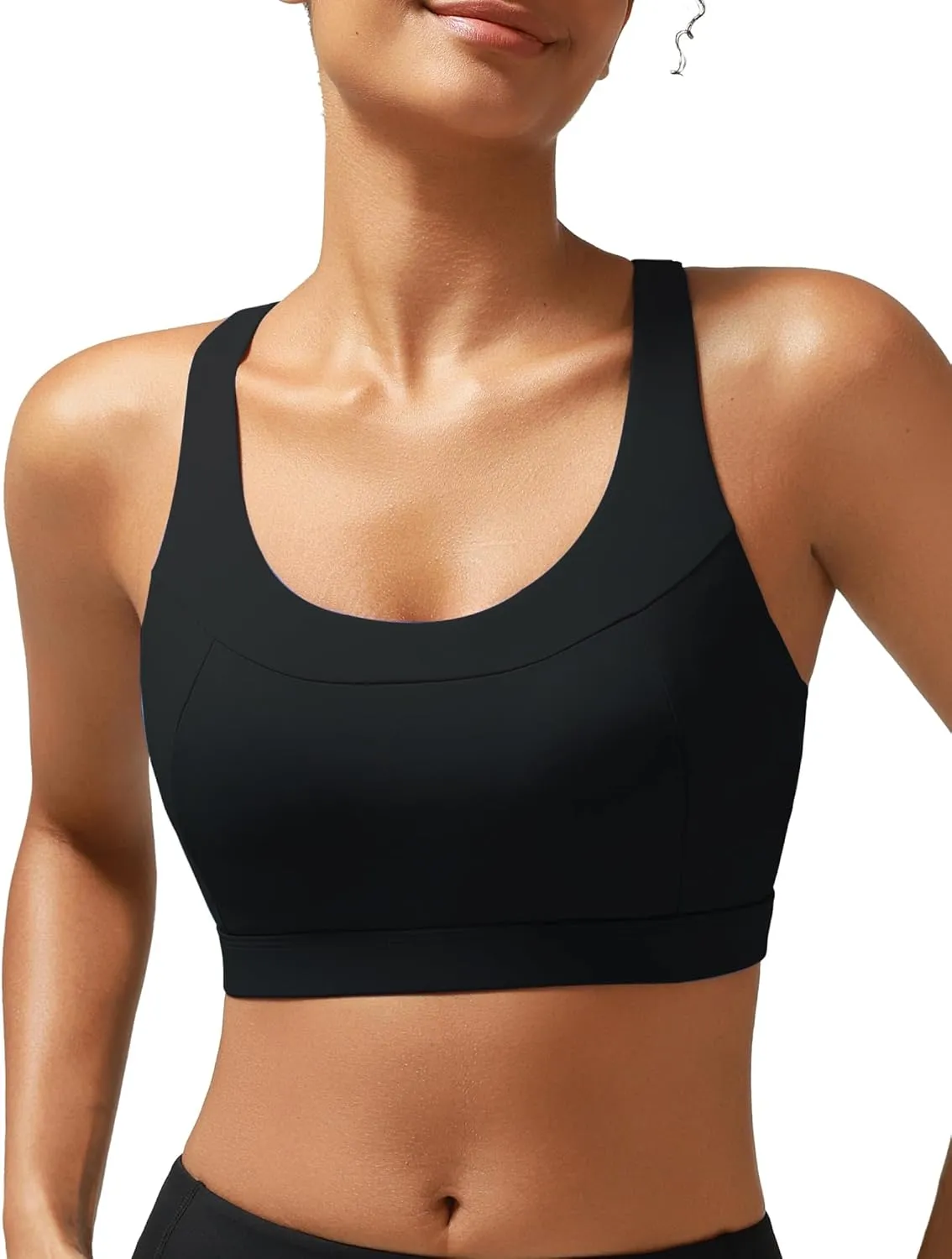 RUNNING GIRL Sports Bras for Women High Support,Racerback Molded Cup Sports Bra with Sewn in Pads