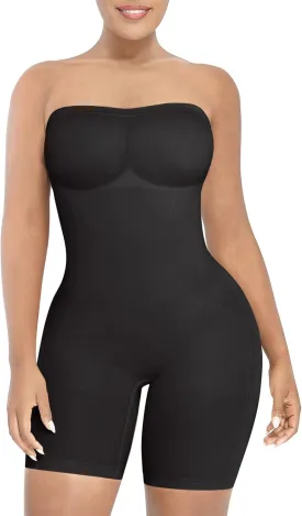 SHAPELLX Women's Shapewear Bodysuits Tummy Control Butt Lifter Body Shaper Strapless Seamless Mid Thigh Jumpsuit Tops SHAPELLX Women's Shapewear Bodysuits Tummy Control Butt Lifter Body Shaper Strapless Seamless Mid Thigh Jumpsuit Tops