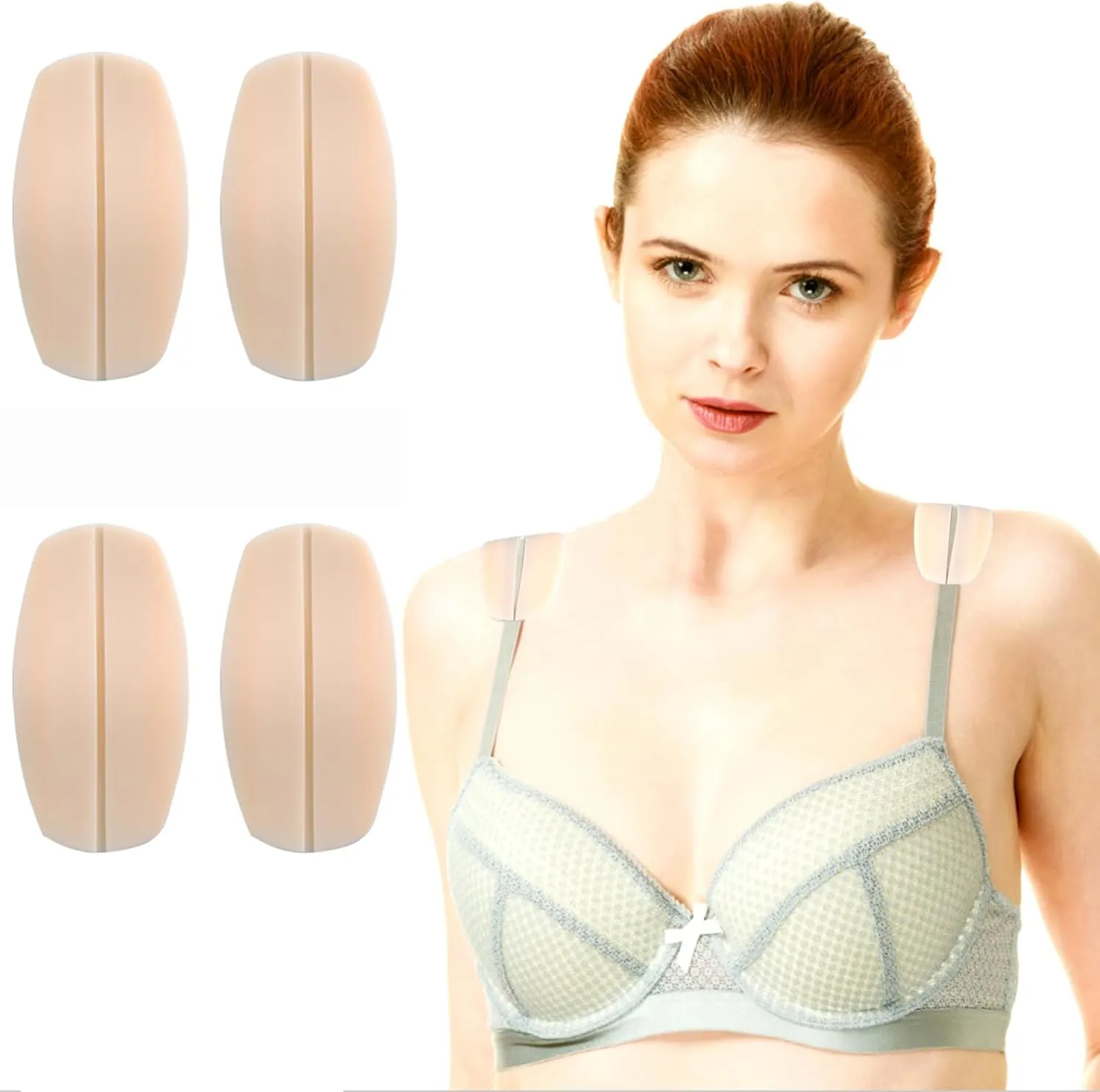 Silicone Bra Strap Cushions, bra strap holders for slipping, Shoulder Pads Protectors No Pain/No Dents/No Pressure