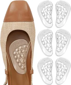 Skyfoot Arch Support Inserts for Flat Feet, Plantar Fasciitis, Arch Insoles for Foot Pain and Pressure Relief - 3 Pairs (Crystal)