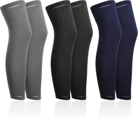 Skylety 3 Pairs Compression Leg Sleeves Full Length Sleeves for Mens Basketball Cycling