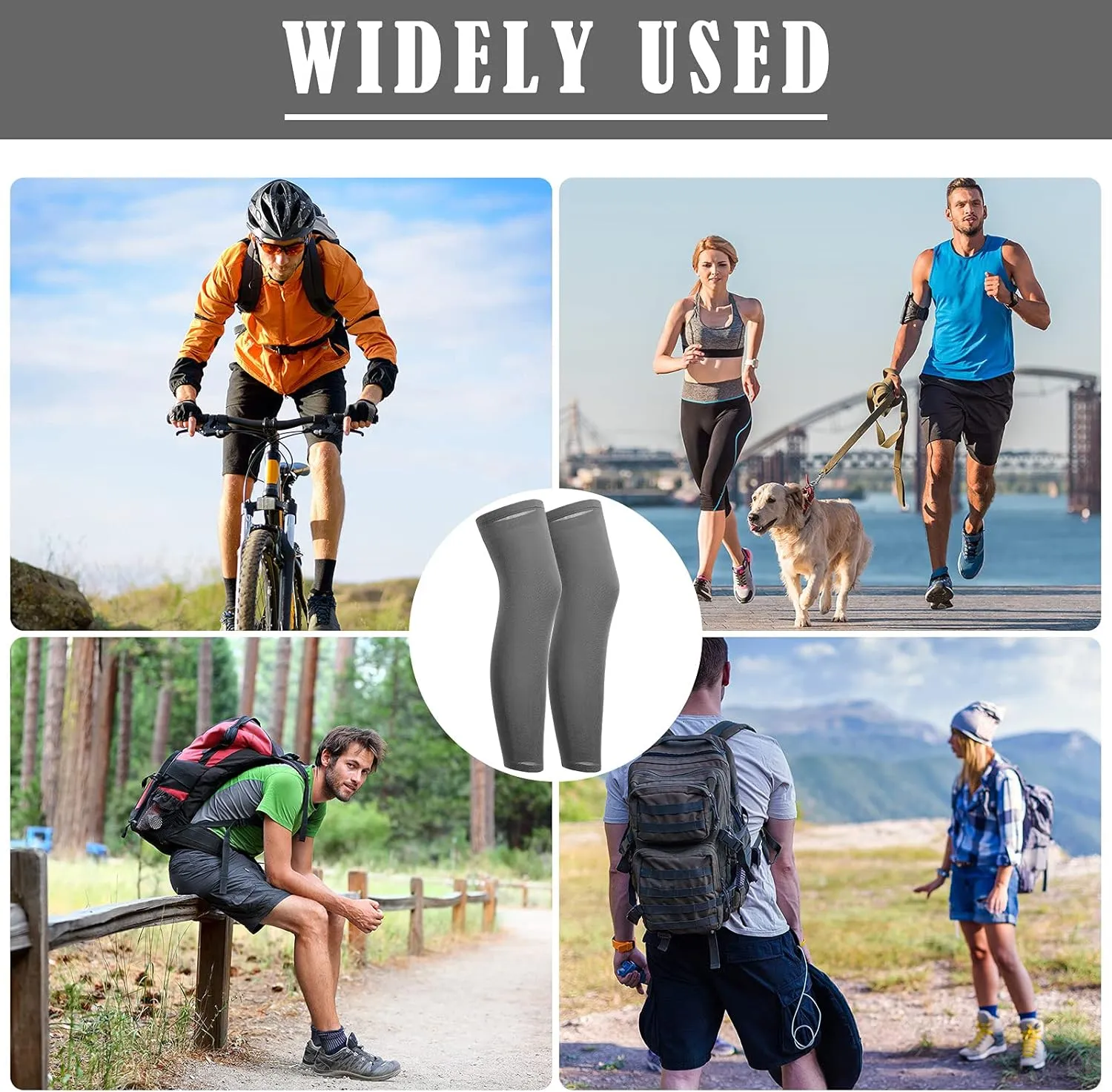 Skylety 3 Pairs Compression Leg Sleeves Full Length Sleeves for Mens Basketball Cycling