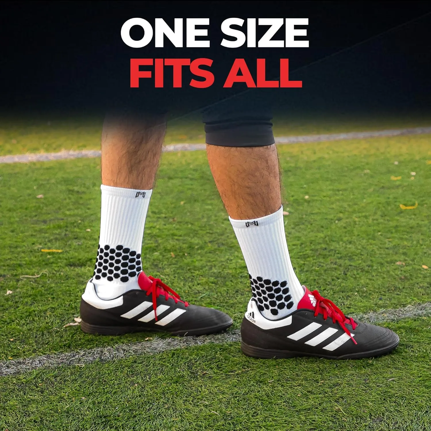Soccer Grip Socks - Cushioned Ankle Protection, NonSlip Socks With Grip Pads, Athletic Socks for Men Women Youth