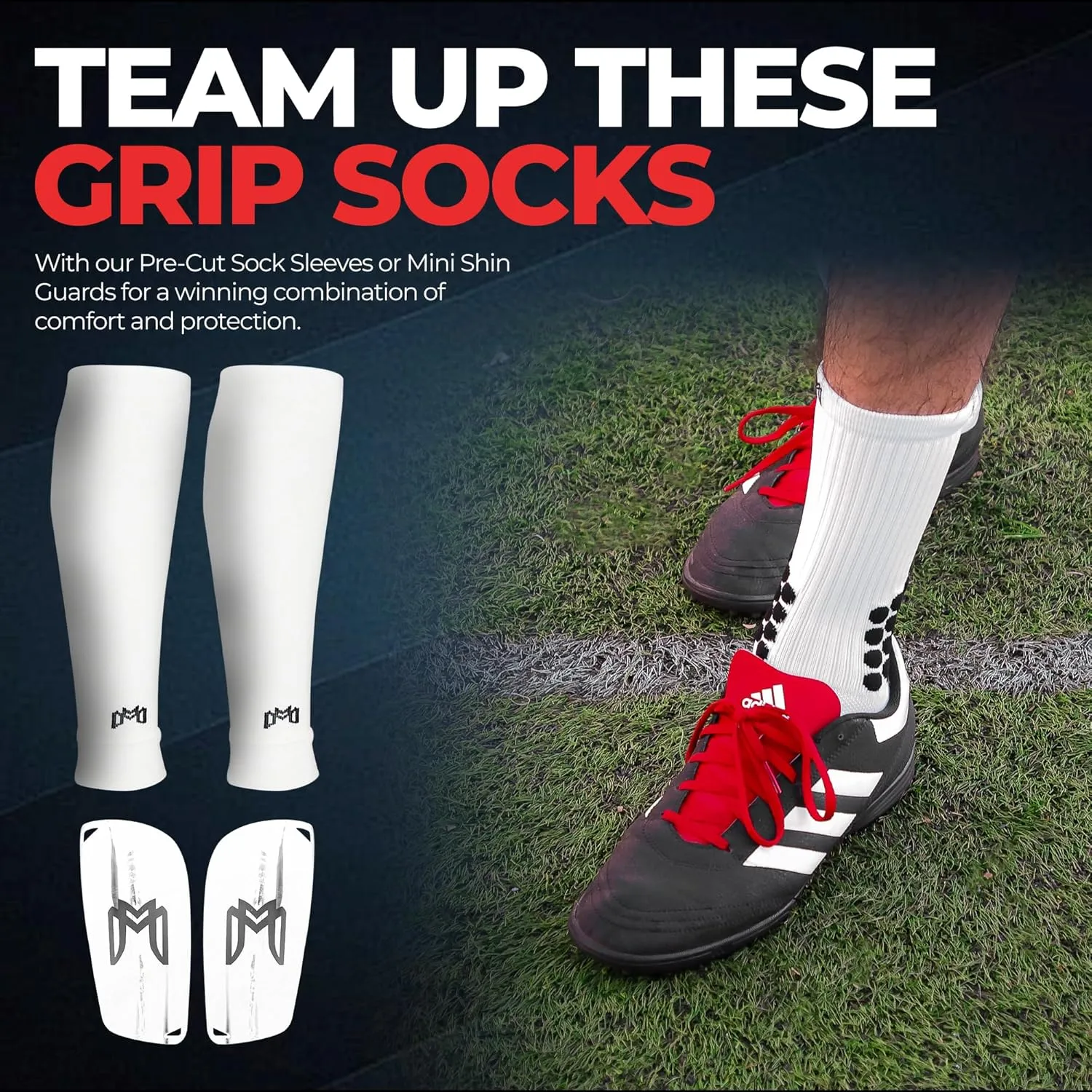 Soccer Grip Socks - Cushioned Ankle Protection, NonSlip Socks With Grip Pads, Athletic Socks for Men Women Youth