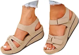 Soft & Stylish Wedge Sandals for Effortless Comfort 2025 Leather Orthopedic Walking Platform Sandals Women Wide Wedge Sandal