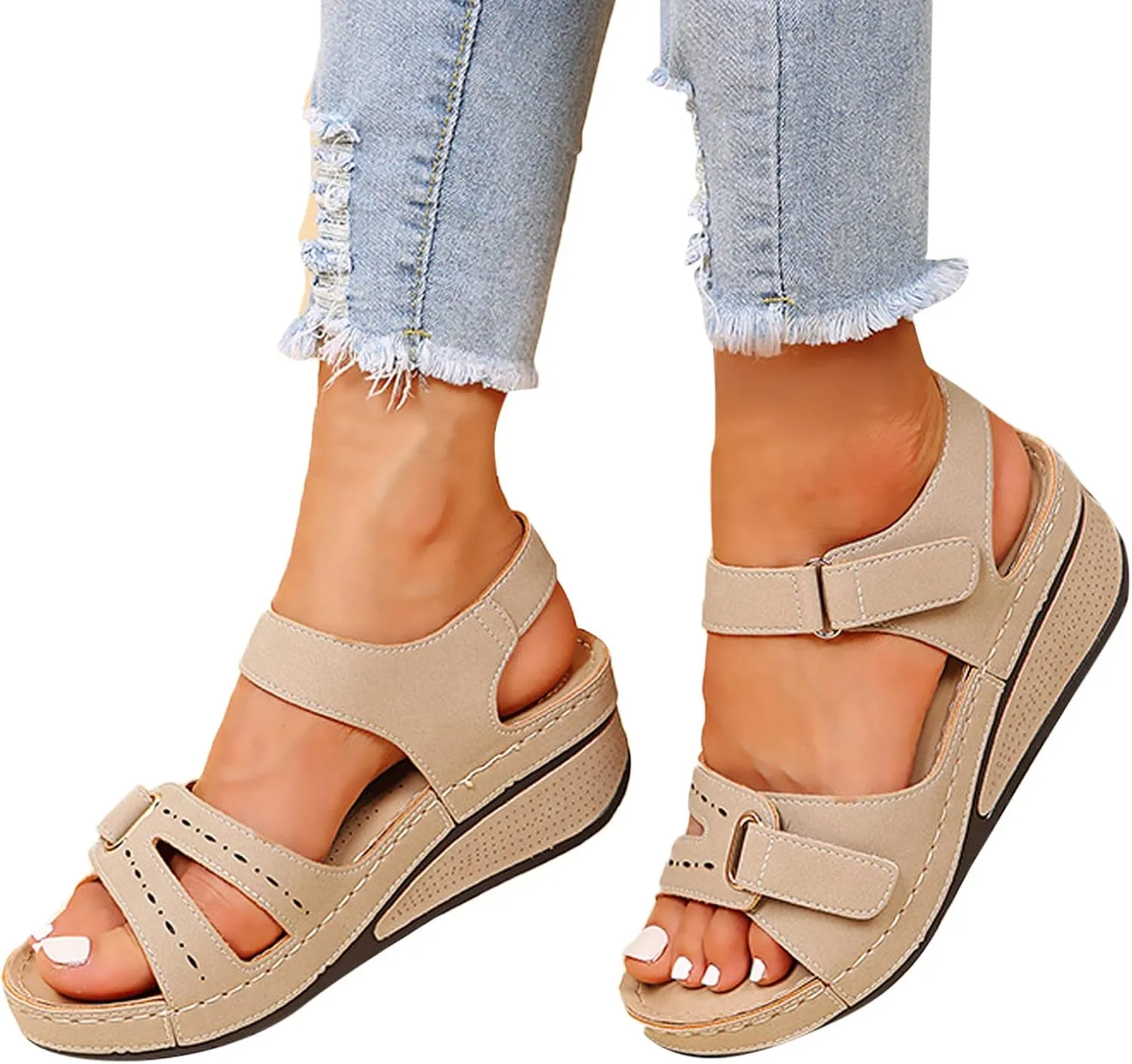 Soft & Stylish Wedge Sandals for Effortless Comfort 2025 Leather Orthopedic Walking Platform Sandals Women Wide Wedge Sandal