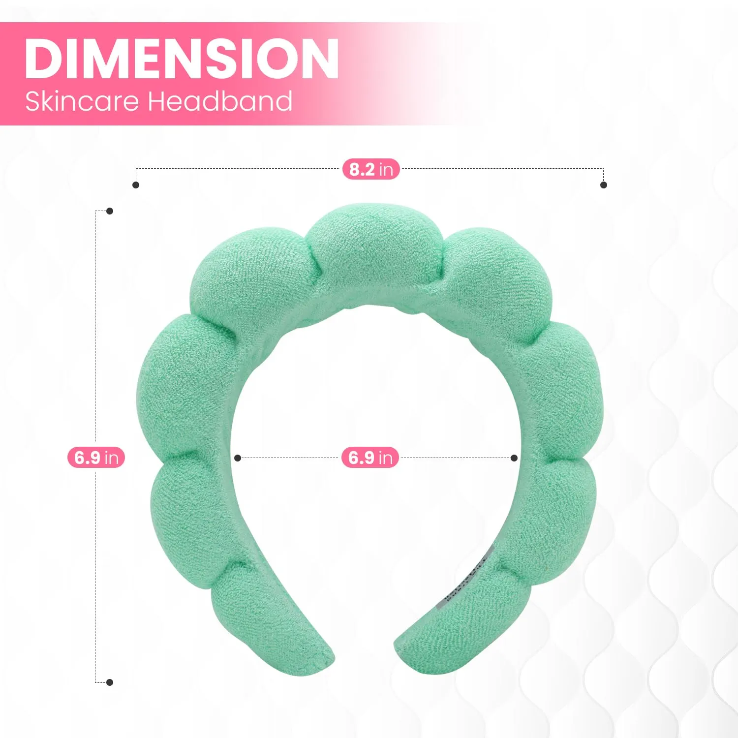 Spa Headbands for Washing Face, Makeup and Skincare. 3 Pc Set of Skin Care Head band with Wristbands. Puffy Terry Cloth, Non Slip Get Ready Hairband for Women, Teens, Girls. Cute Hair Accessories.